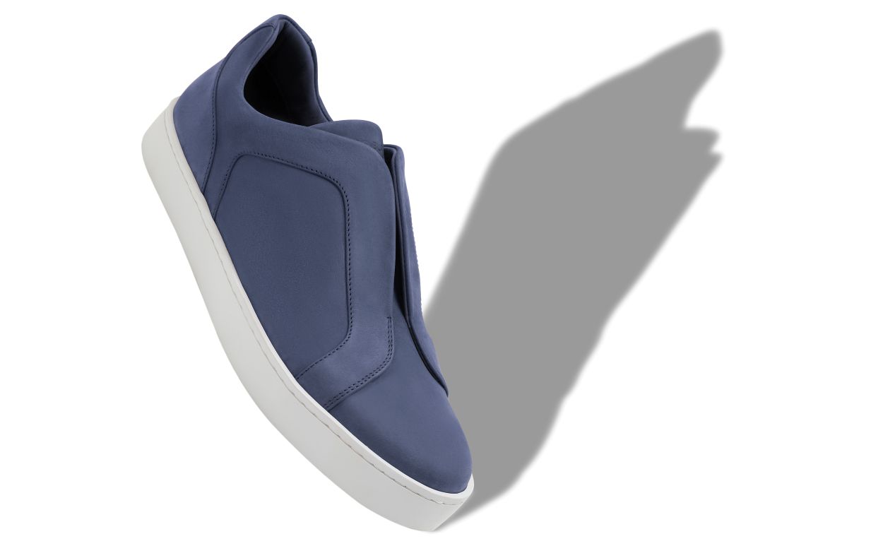 Navy Blue Kalbsleder-Sneaker