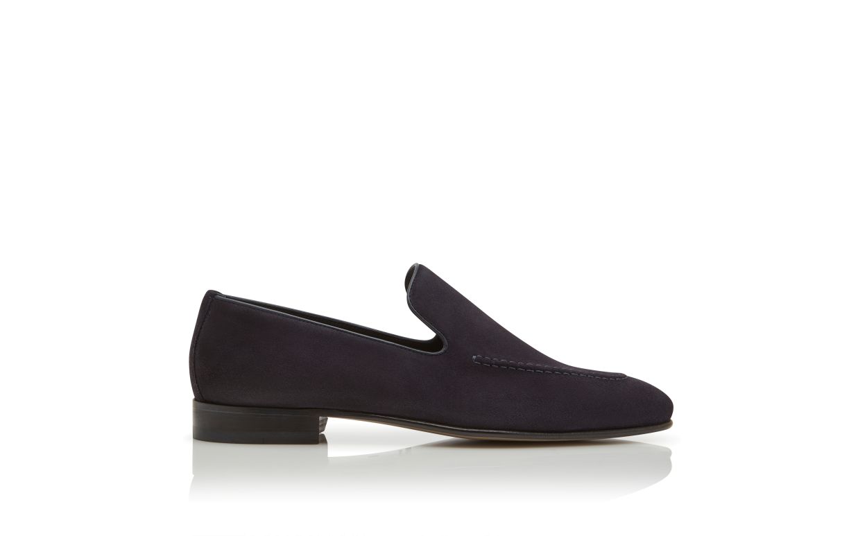 Marineblau aus Wildleder Slipper
