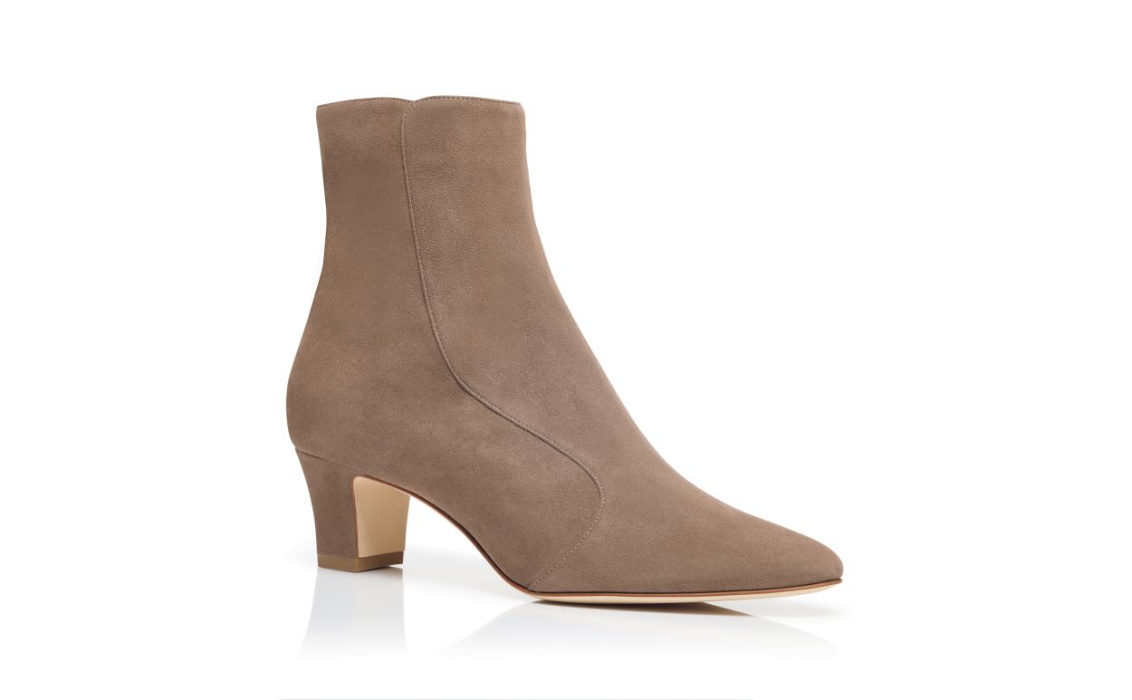 Hellebraune Wildleder-Keilabsatz-Stiefel