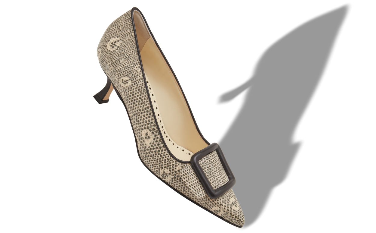 Lizard-Print-Pumps aus Kalbsleder