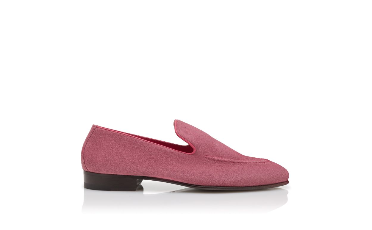 Dunkelpinkfarbene Leder-Loafers