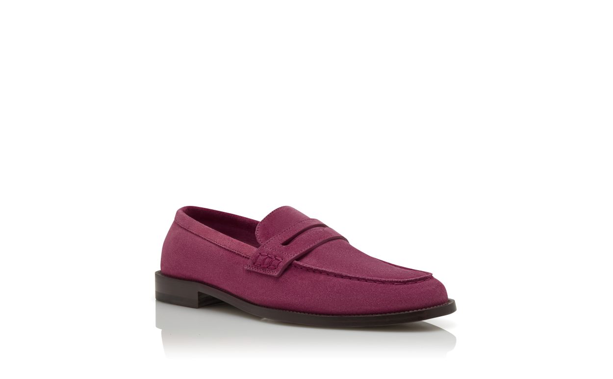 Rosa Wildleder Penny Loafers