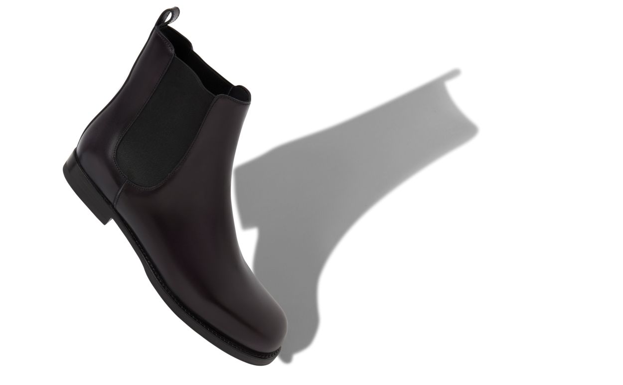Schwarze Kalbleder Chelsea-Stiefel