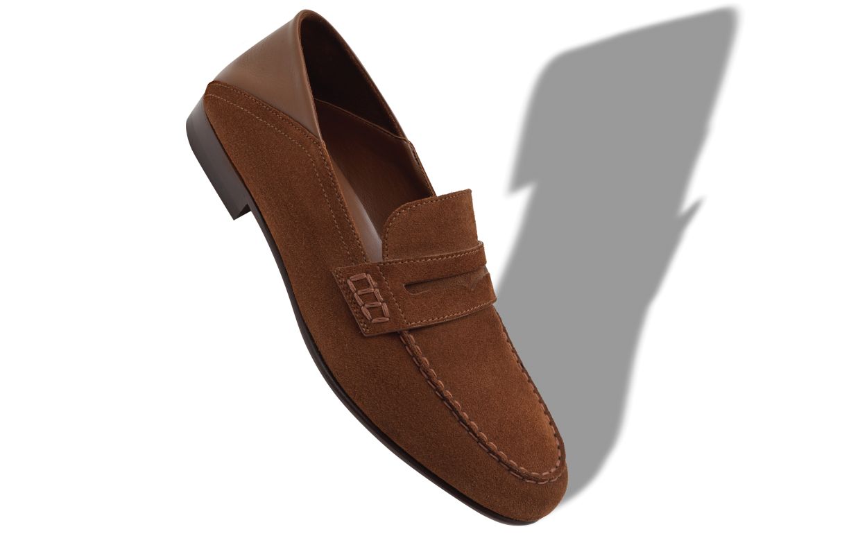 Braune Wildleder-Penny-Loafer