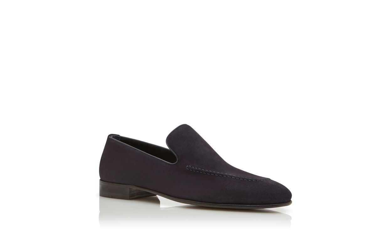 Marineblau aus Wildleder Slipper