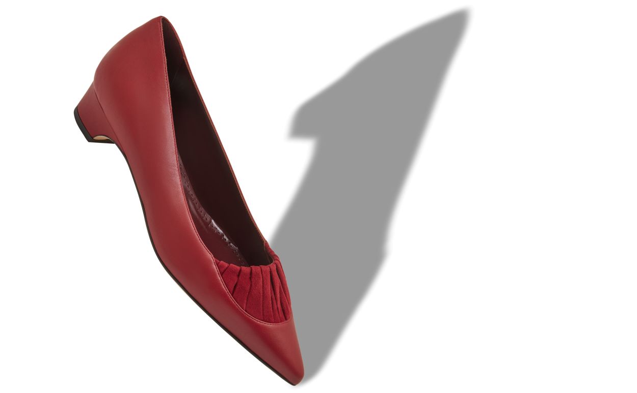 Rote Nappaleder-Pumps