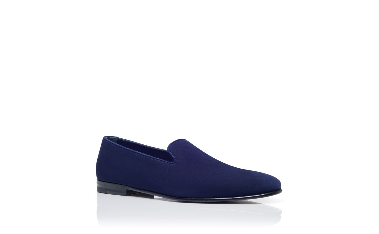 Marineblaue Leder-Loafers