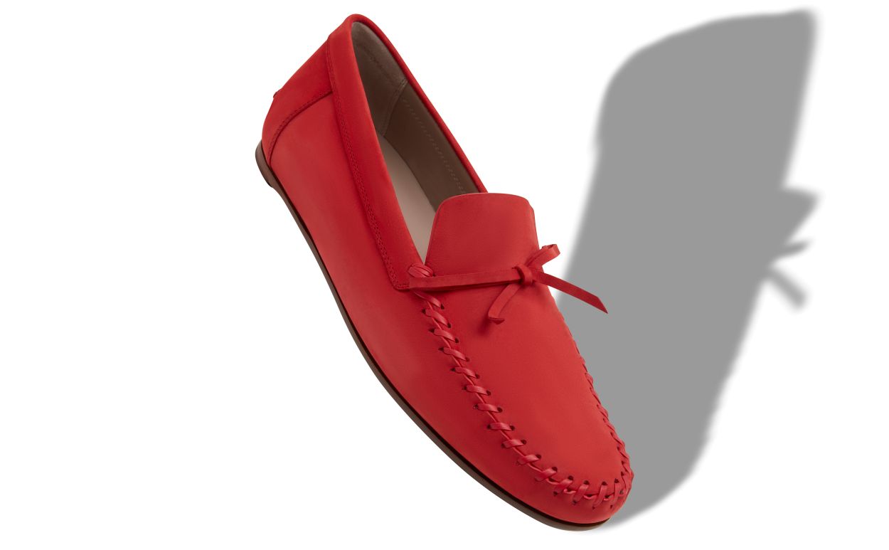 Rote Kalbsleder-Slipper