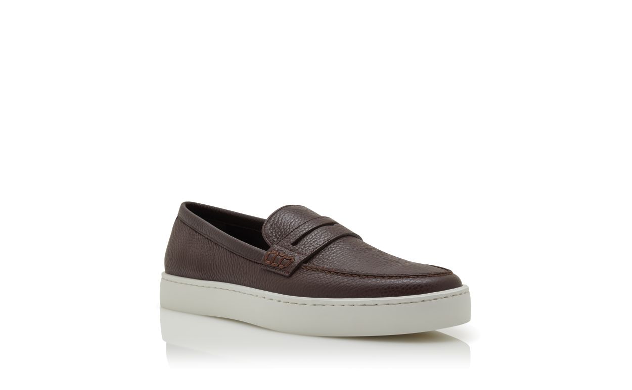 Dunkelbraune Kalbsleder-Slip-On-Loafer