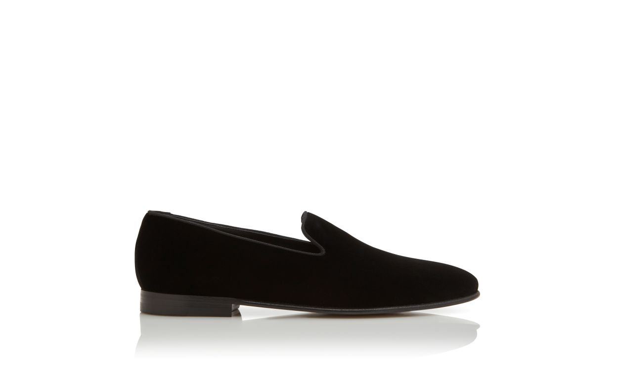 Schwarze Samt-Laufschuhe