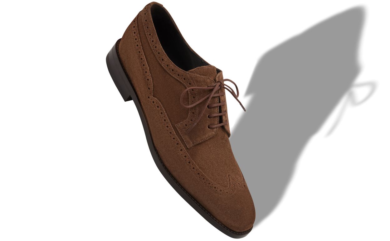 Braune Wildleder-Schnür-Oxfords