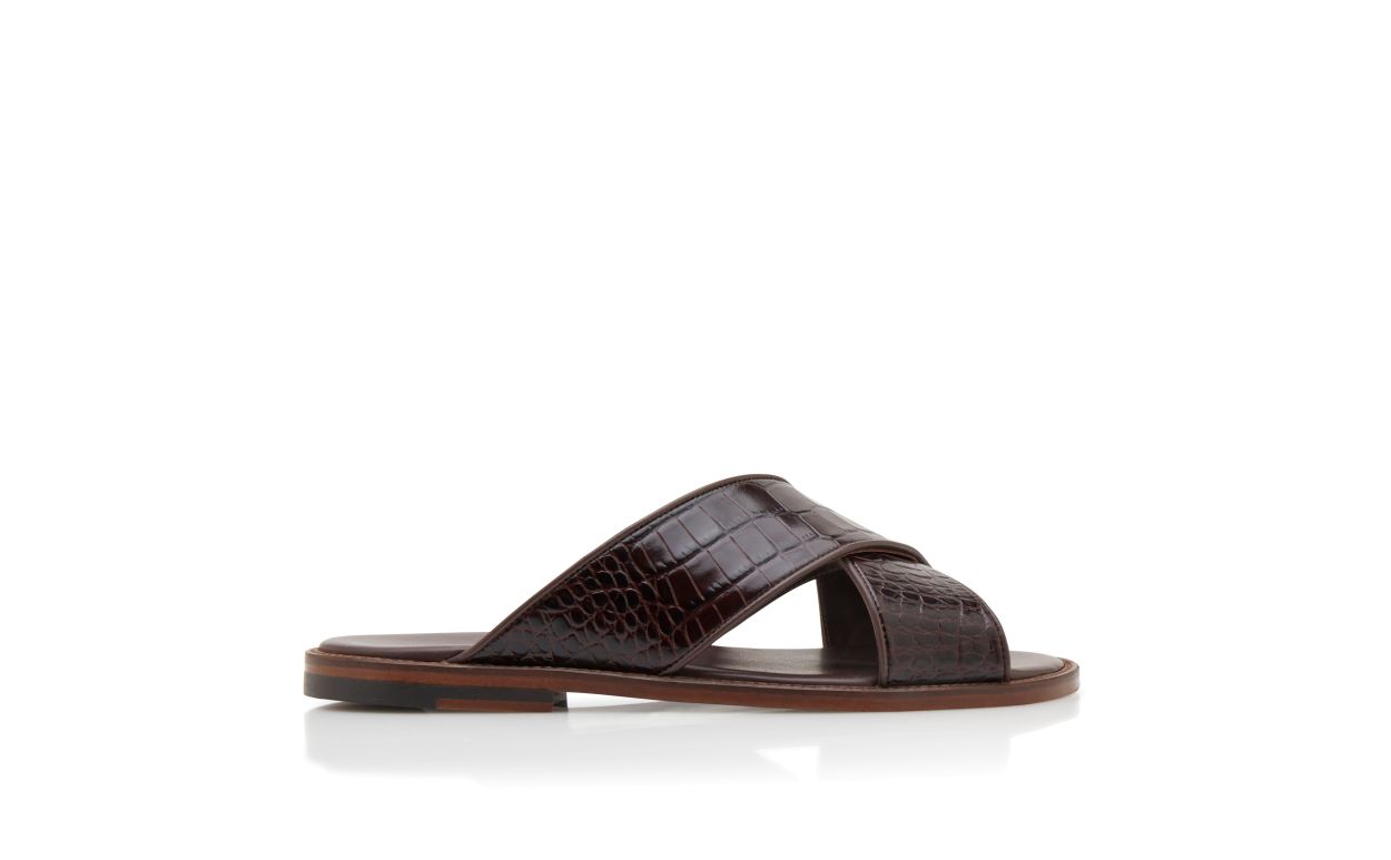 Dunkelbraune Kalbsleder-Sandalen