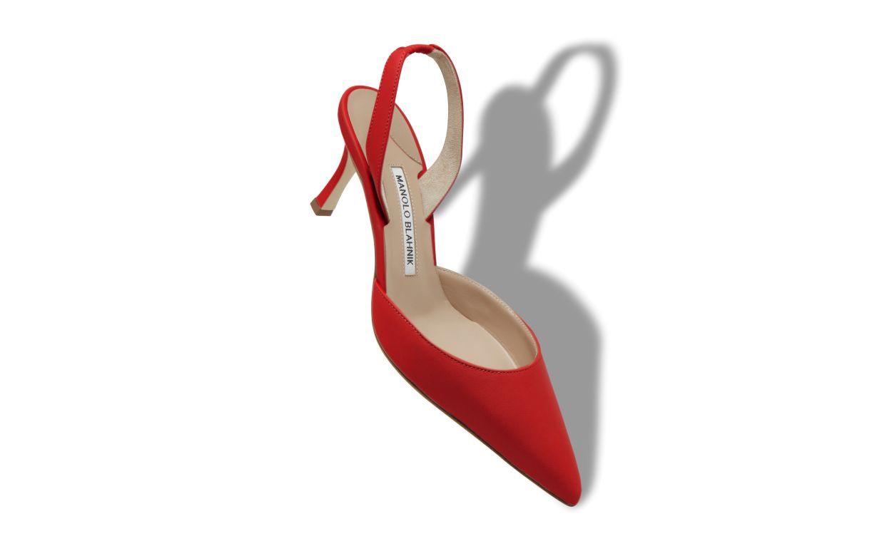 Rote Nappa-Leder-Slingback-Pumps