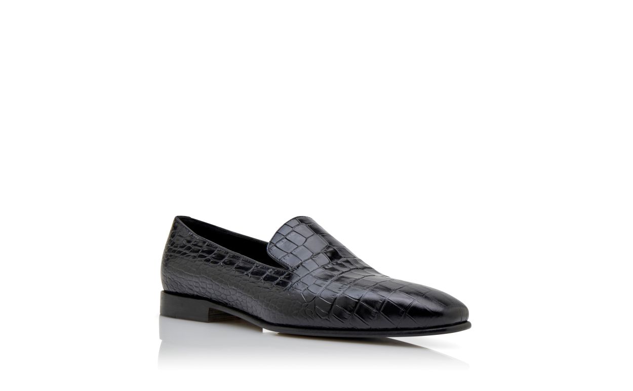 Schwarze Kalbsleder-Laufschuhe