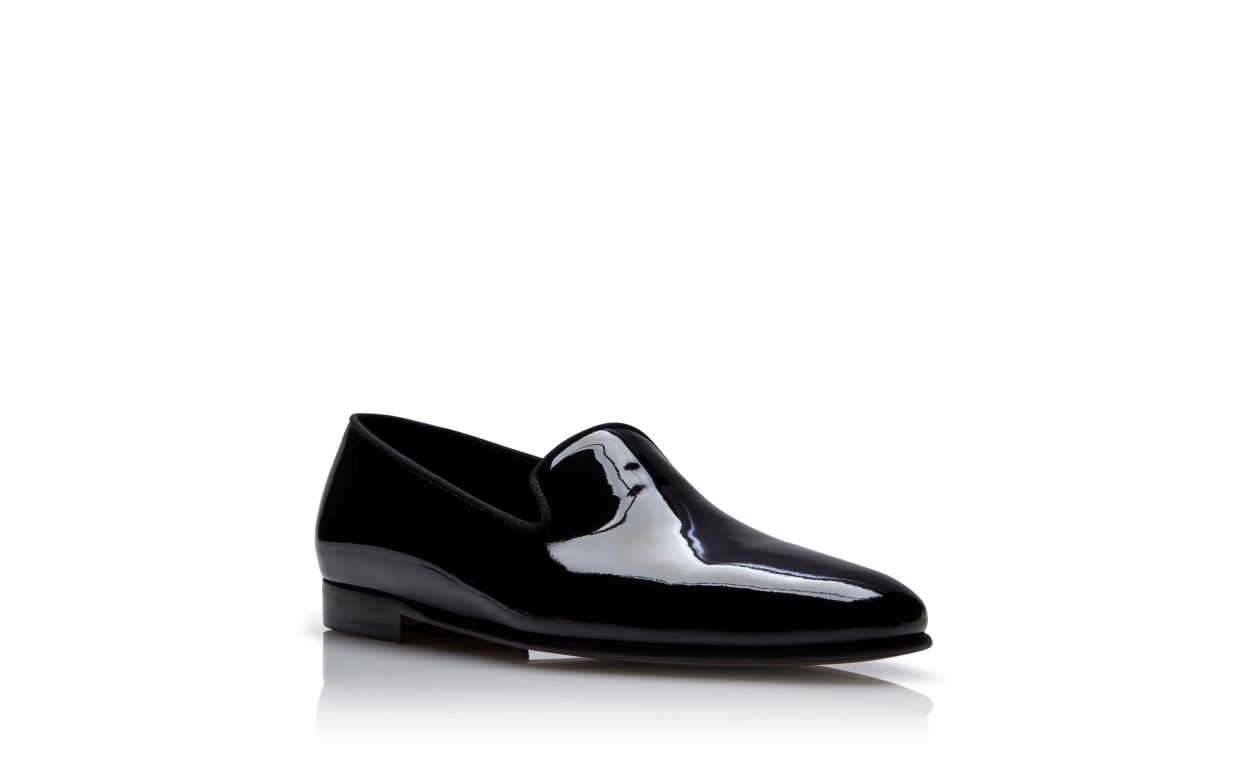 Schwarze Lackleder-Laufschuhe
