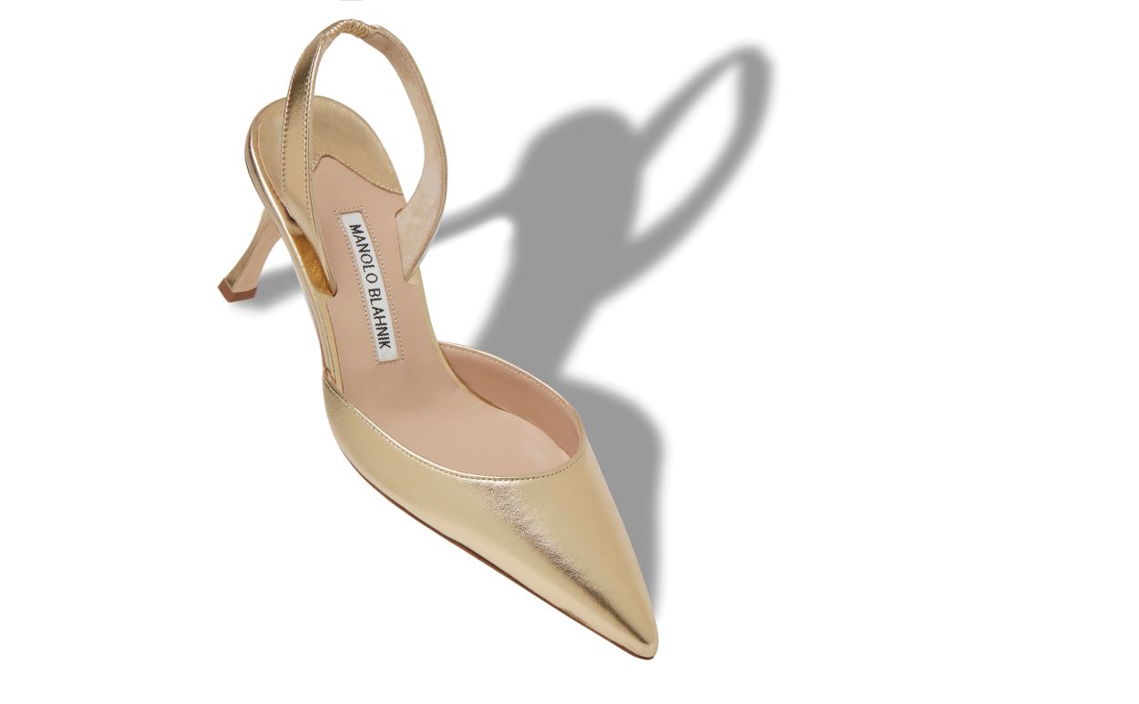 Gold Nappa-Leder-Slingback-Pumps