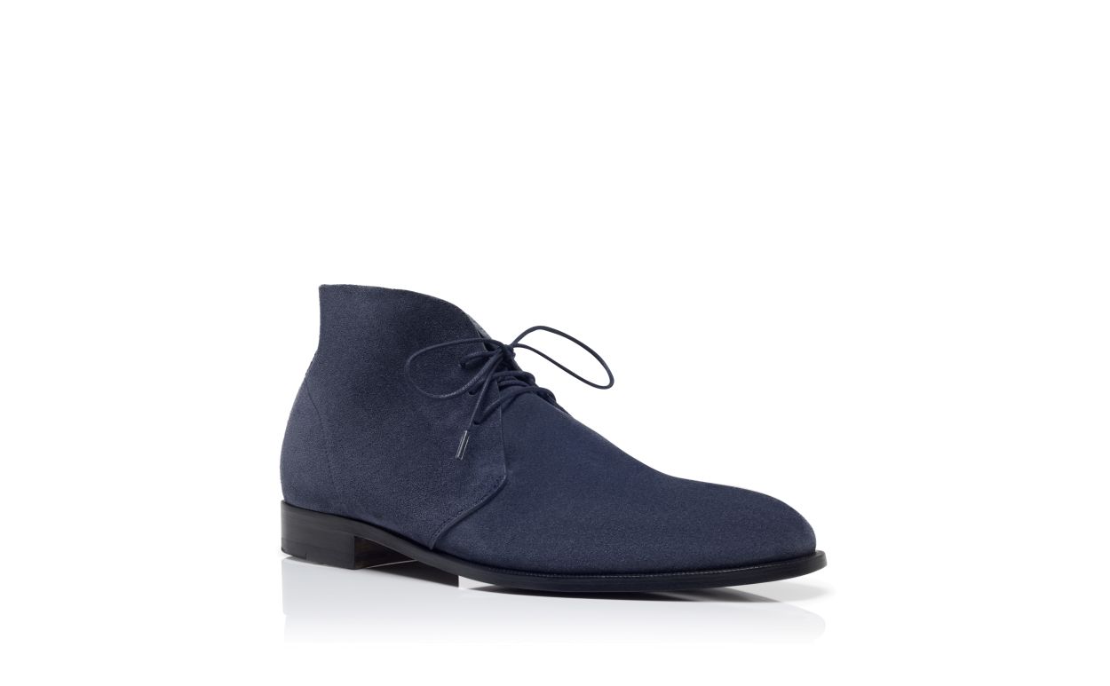 Dunkelblaue Wildleder-Wüstenstiefel