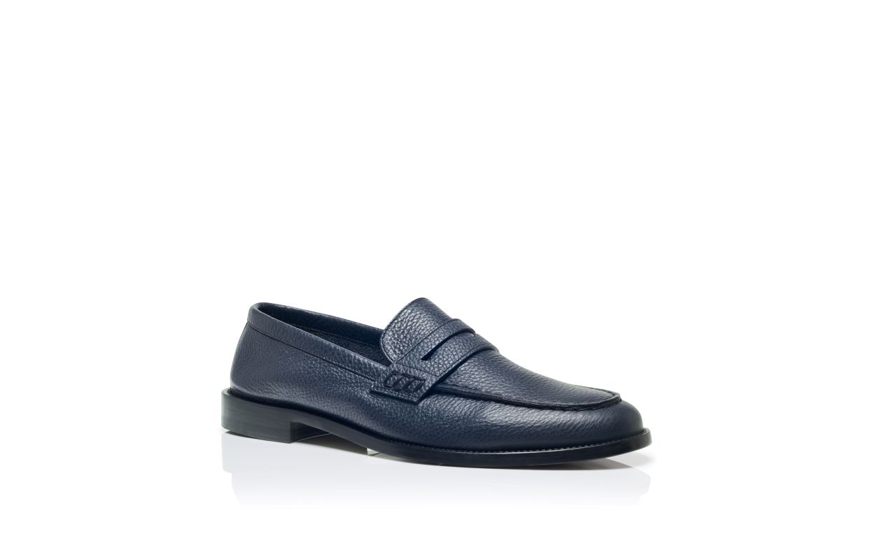 Marineblaue Kalbsleder-Penny-Loafer