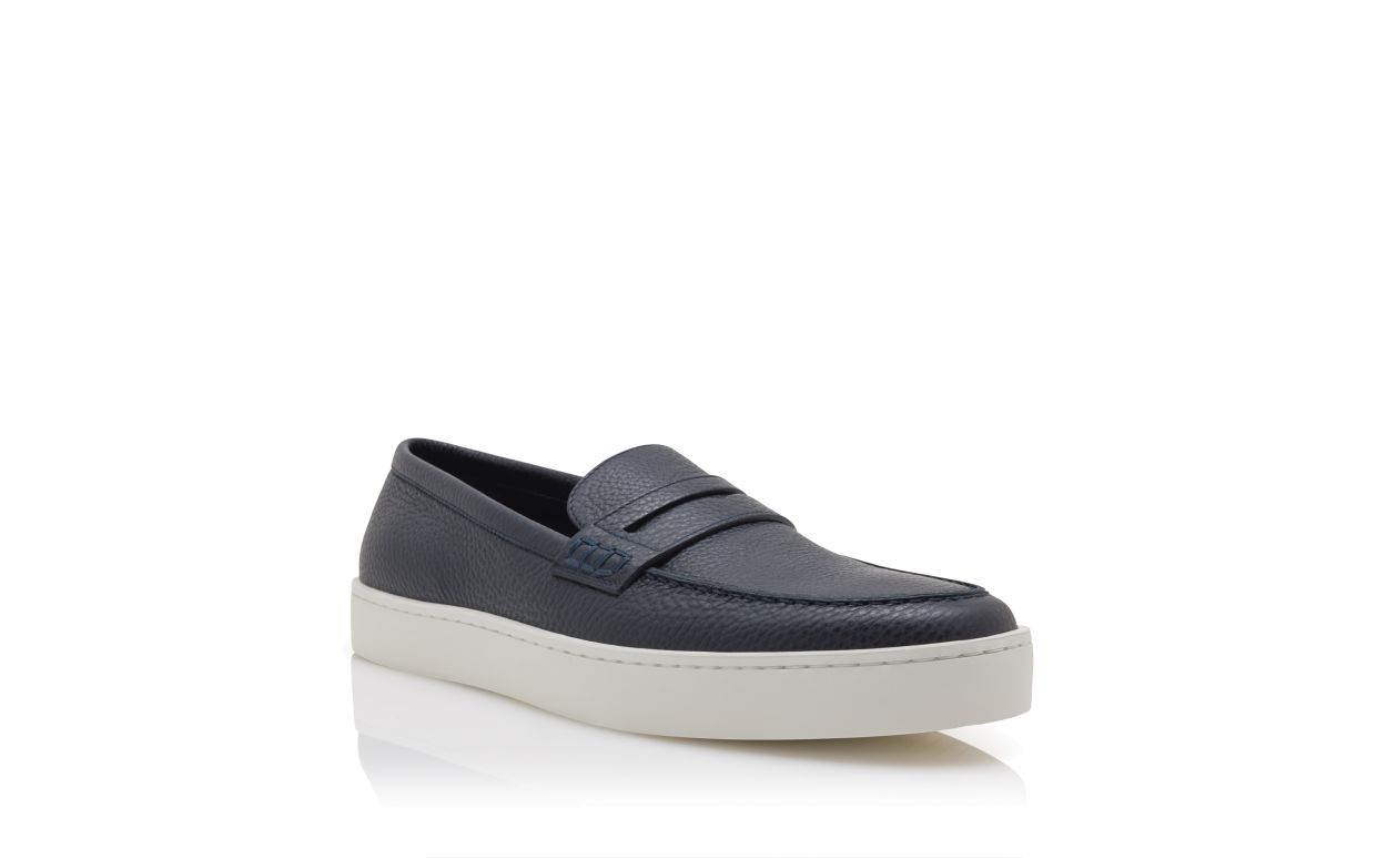 Blaukariertes Kalbsleder-Slip-On-Loafer