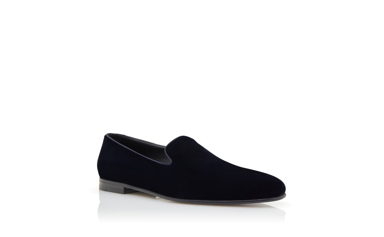 Marineblau-samtene Loafers
