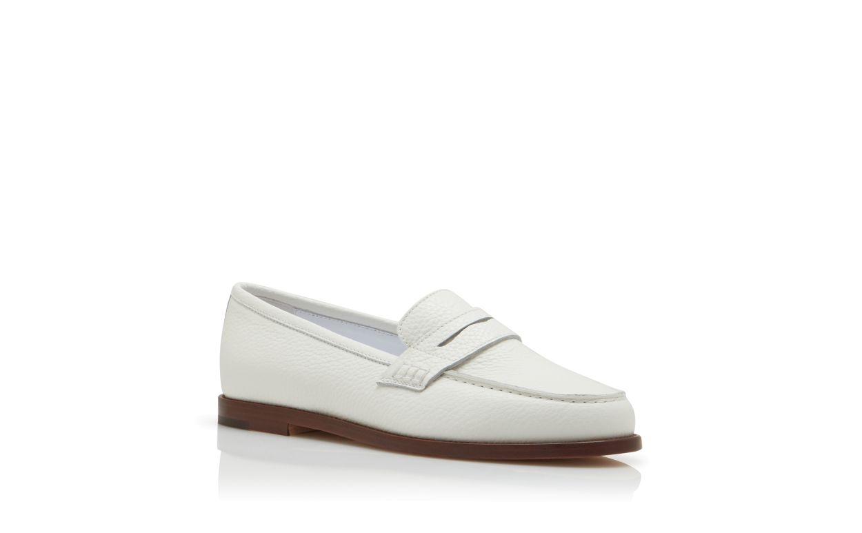 Weiße Kalbsleder-Penny-Loafer