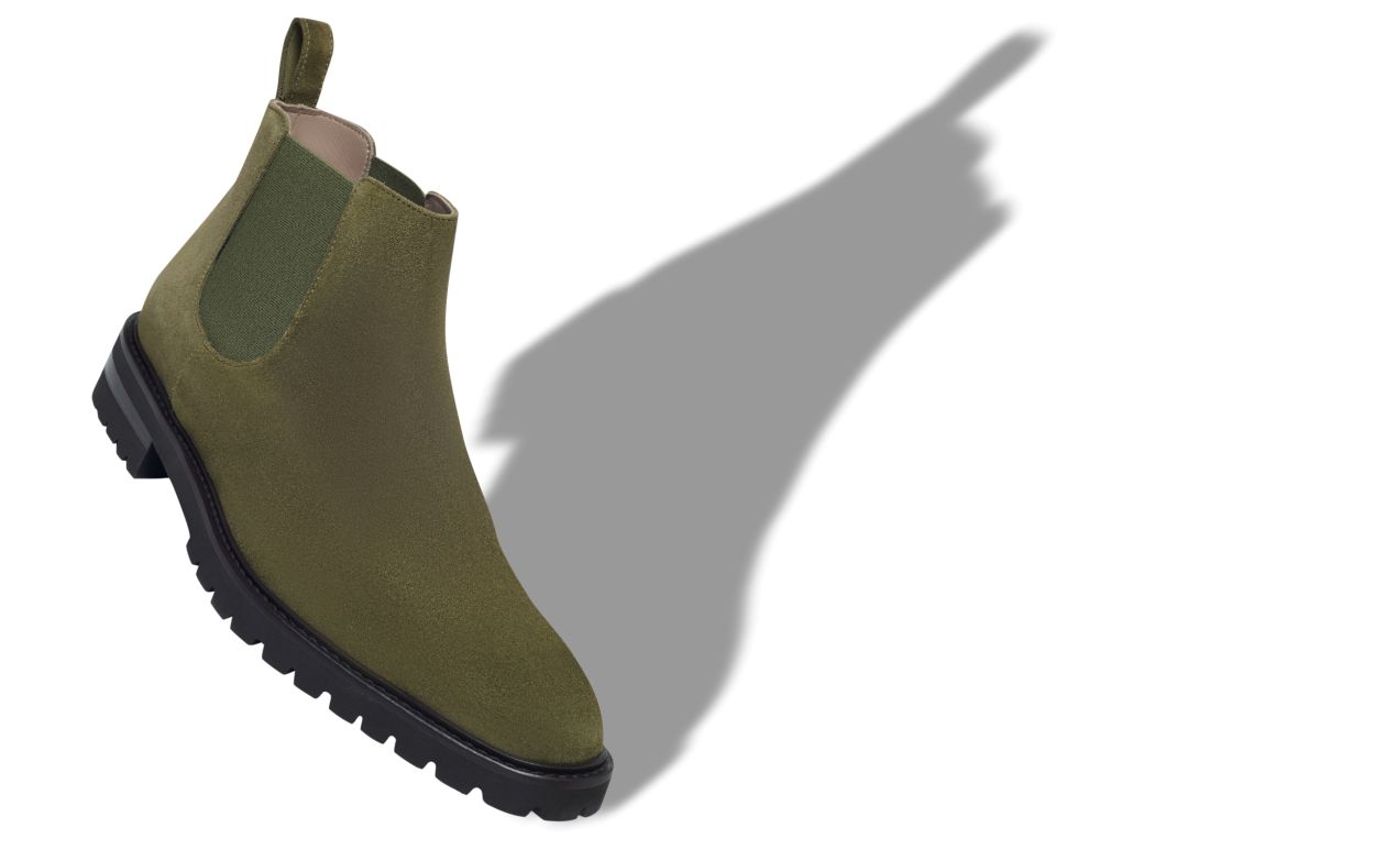 Khaki Suede Knöchelstiefel