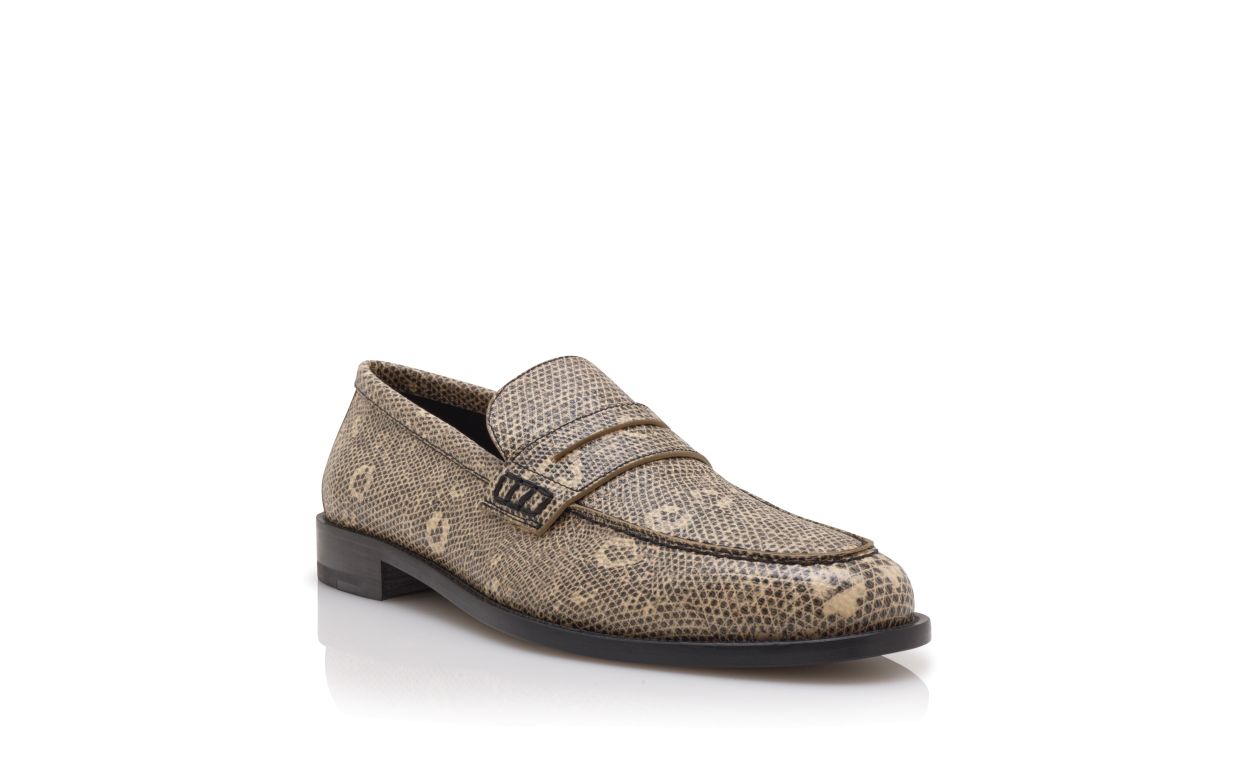 Lizard-Print-Kalbleder-Penny-Loafer