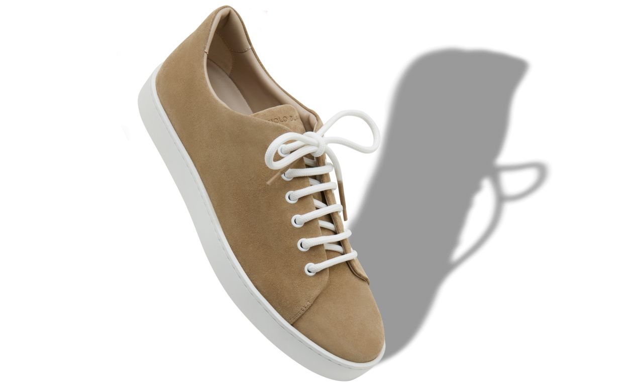 Beige Suede Low-Cut-Sneaker