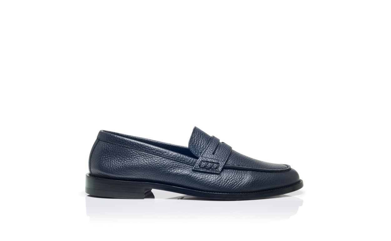 Marineblaue Kalbsleder-Penny-Loafer