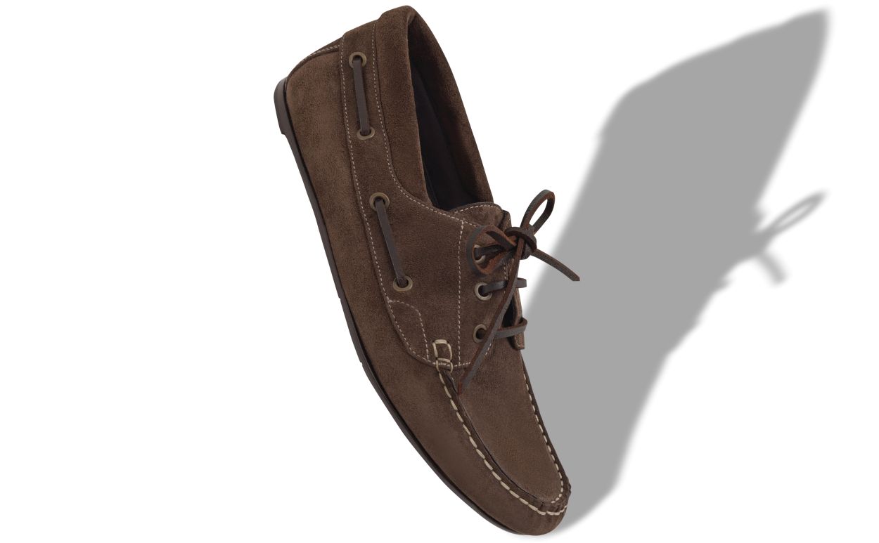 Dunkelbraune Wildleder-Bootschuhe