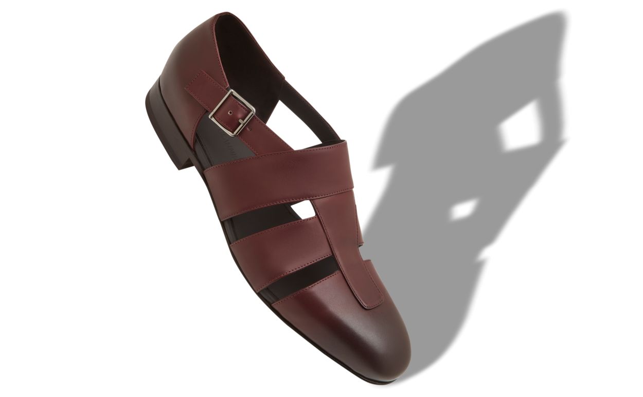 Rote Kalbsleder-Sandalen
