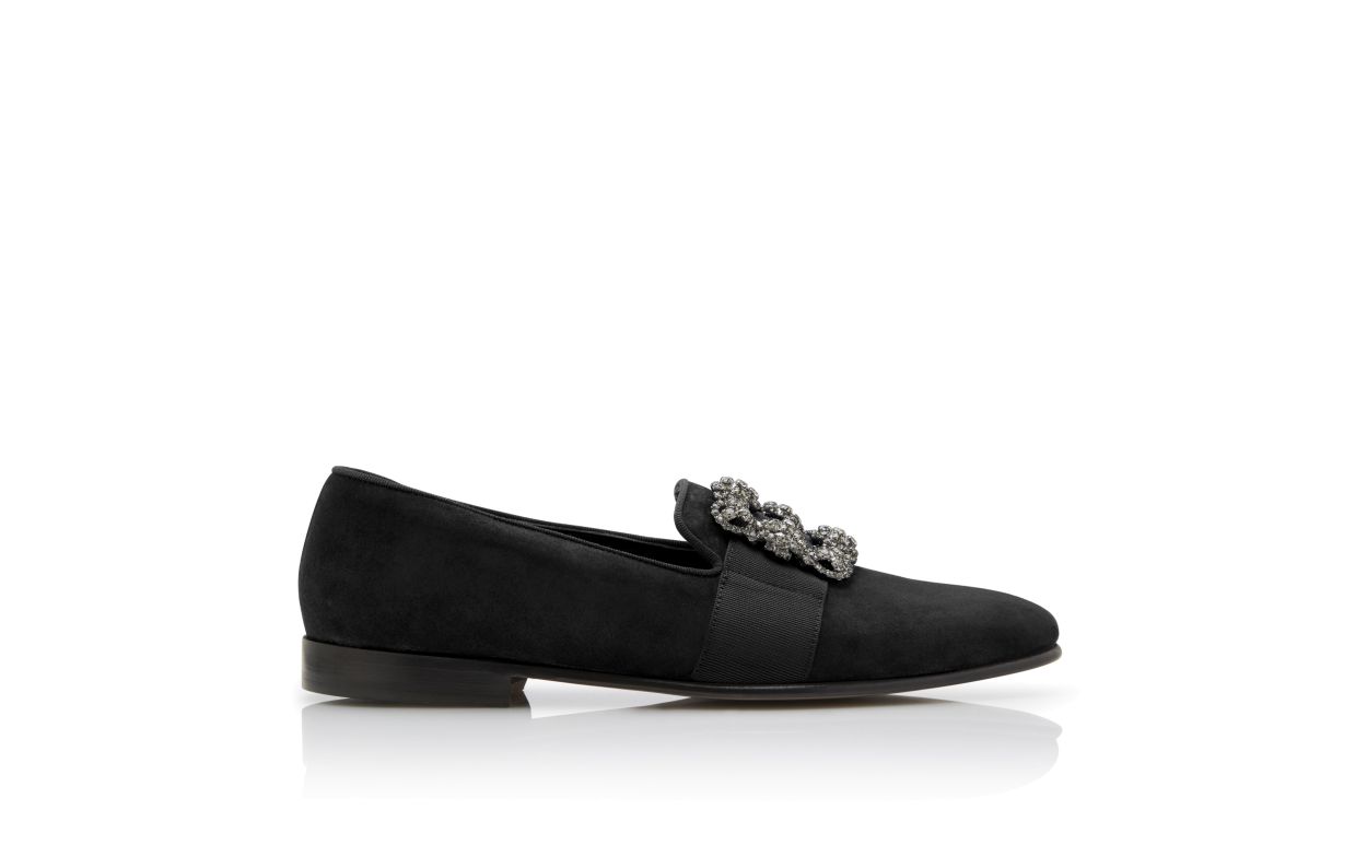 Schwarze Wildleder-Steppen-Schnürschuhe