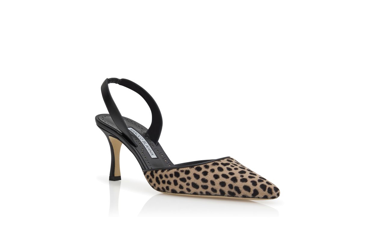 Tiermuster-Kalbsleder-Slingback-Pumps