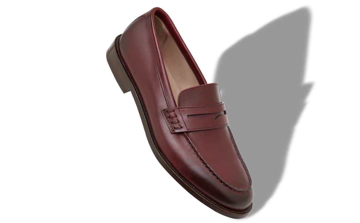Braune Kalbsleder-Penny-Loafers