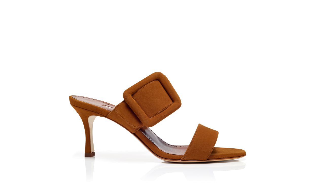 Braune Wildleder-Laufsandalen mit offener Zehenpartie