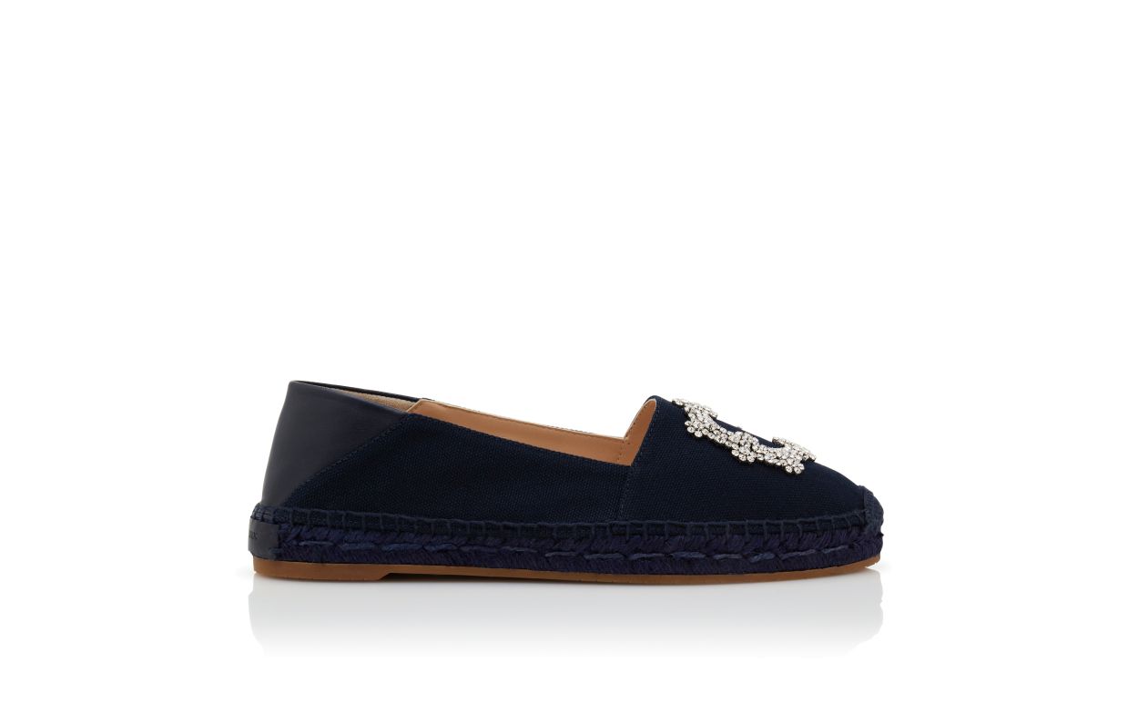 Blau-Navy Baumwoll-Espadrilles