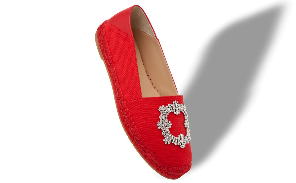 Rote Baumwoll-Espadrilles