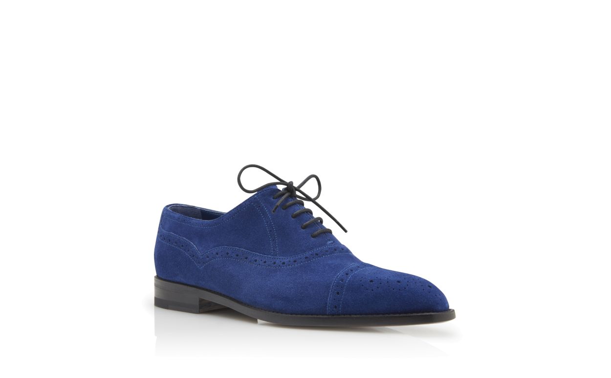 Helle Blaue Wildleder-Kap-Toe-Oxfords