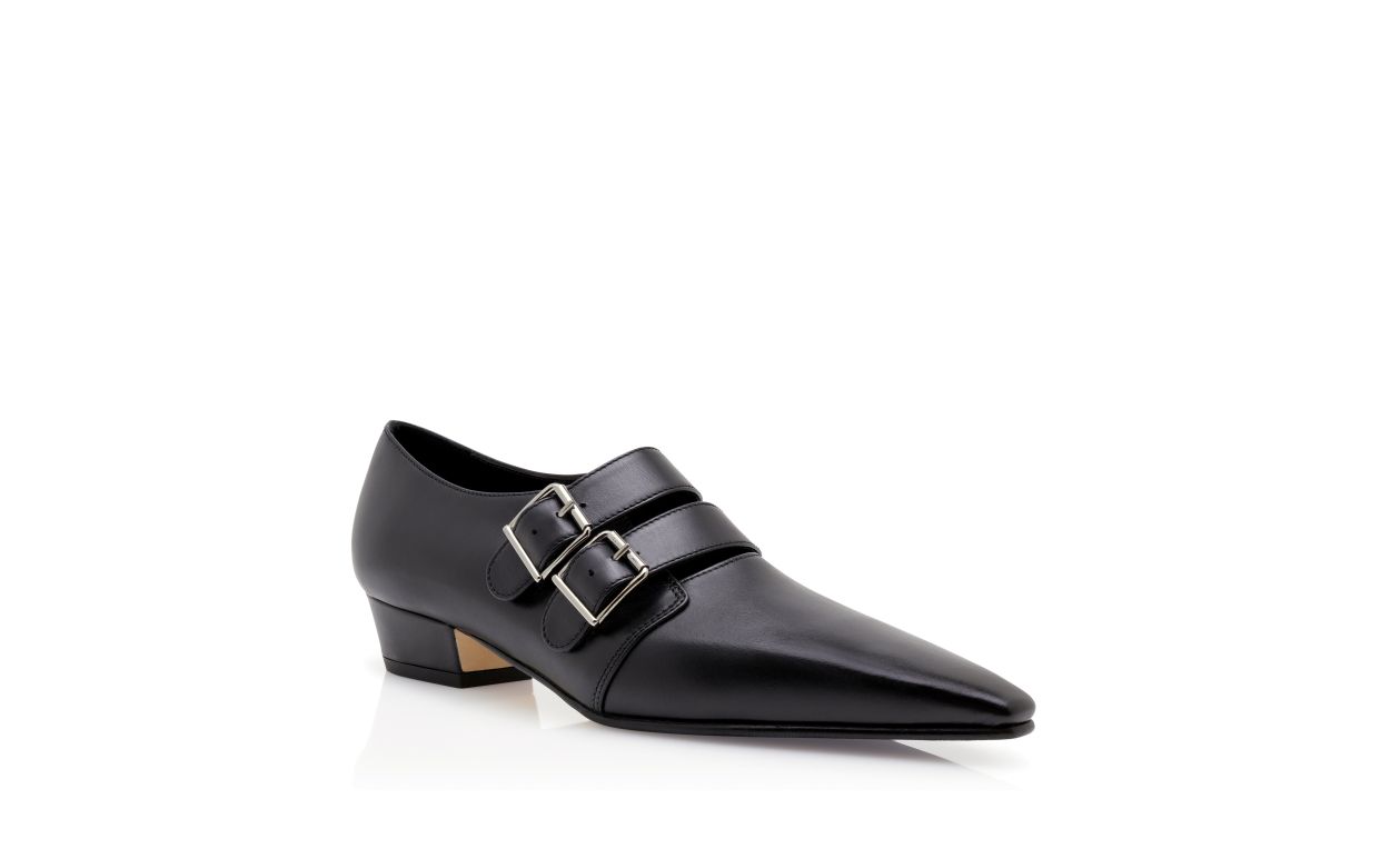 Schwarze Kalbsleder-Schuhstiefel