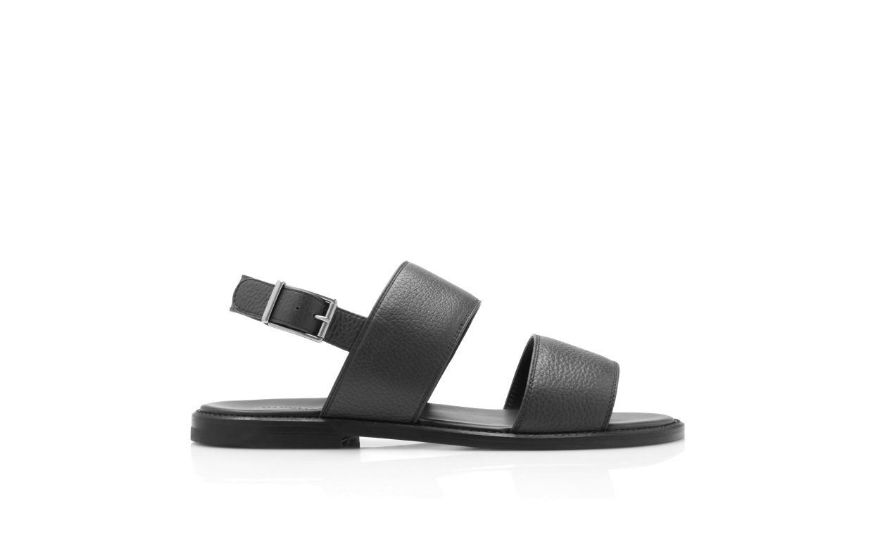 Schwarze Kalbsleder-Sandalen