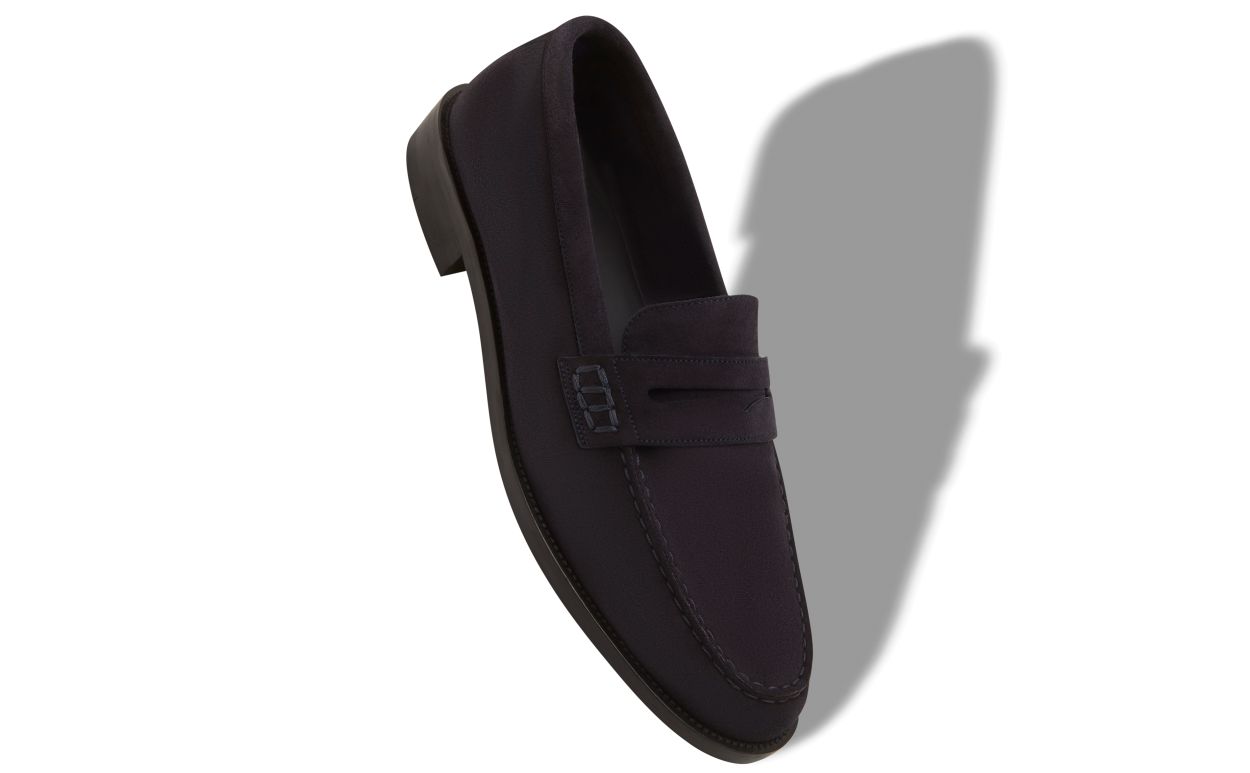 Marineblau aus Wildleder Penny Loafers