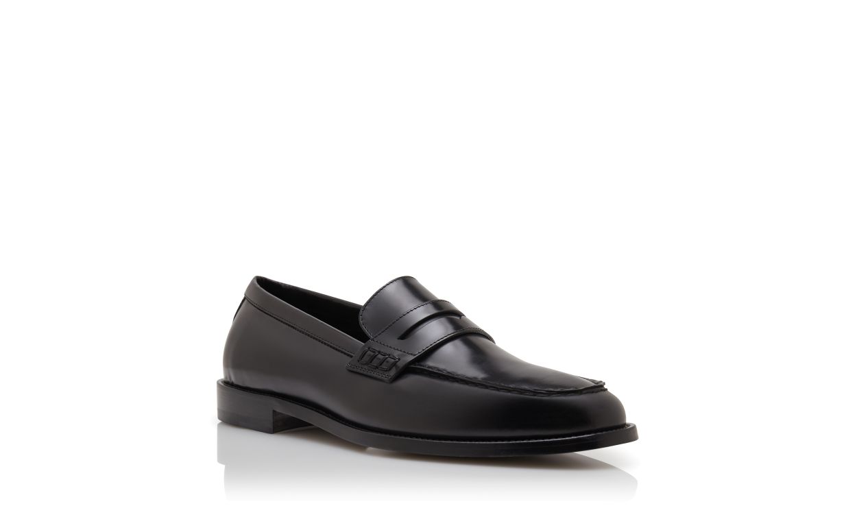 Schwarze Kalbsleder-Penny-Loafer
