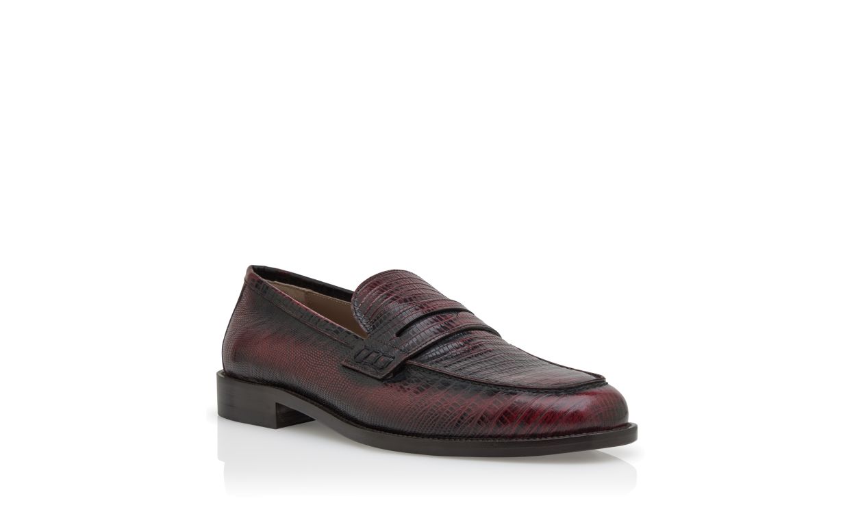 Dunkelrote Kalbsleder-Penny-Loafer