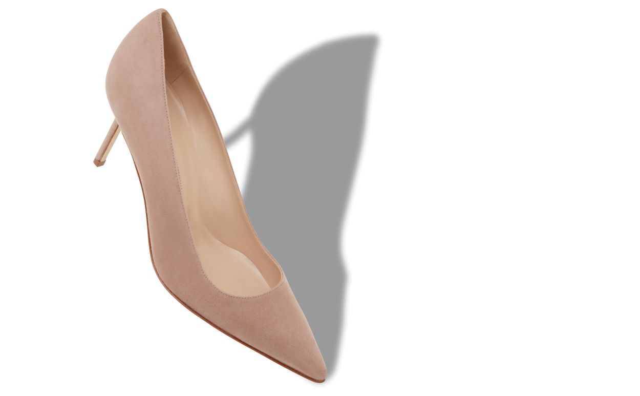 Helle Beige Wildleder-Pumps