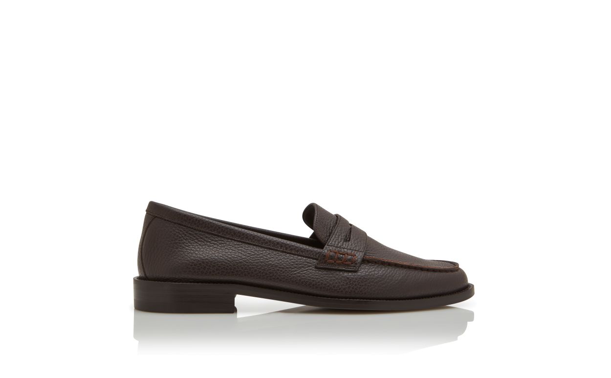 Dunkelbraune Kalbsleder-Penny-Loafer