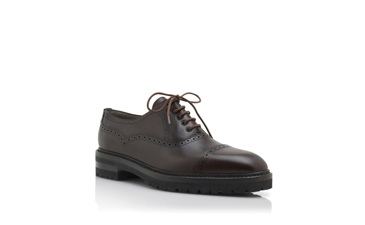 Dunkelbraune Kalbsleder-Schnürschuhe