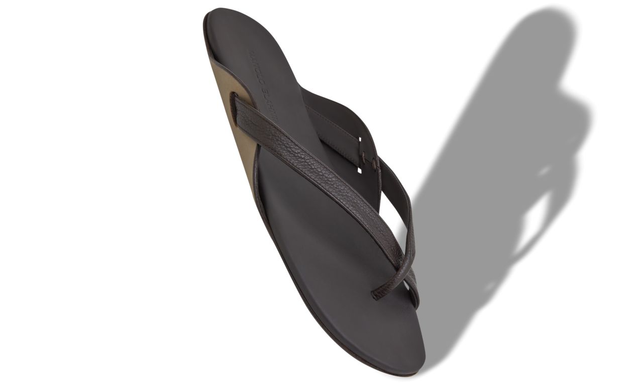 Dunkelbraune Kalbsleder-Kreuzsandalen