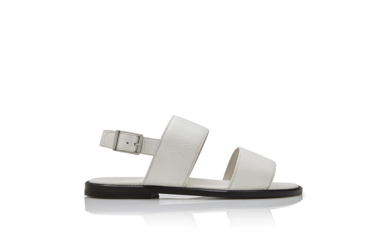 Weiße Kalbsleder-Sandalen