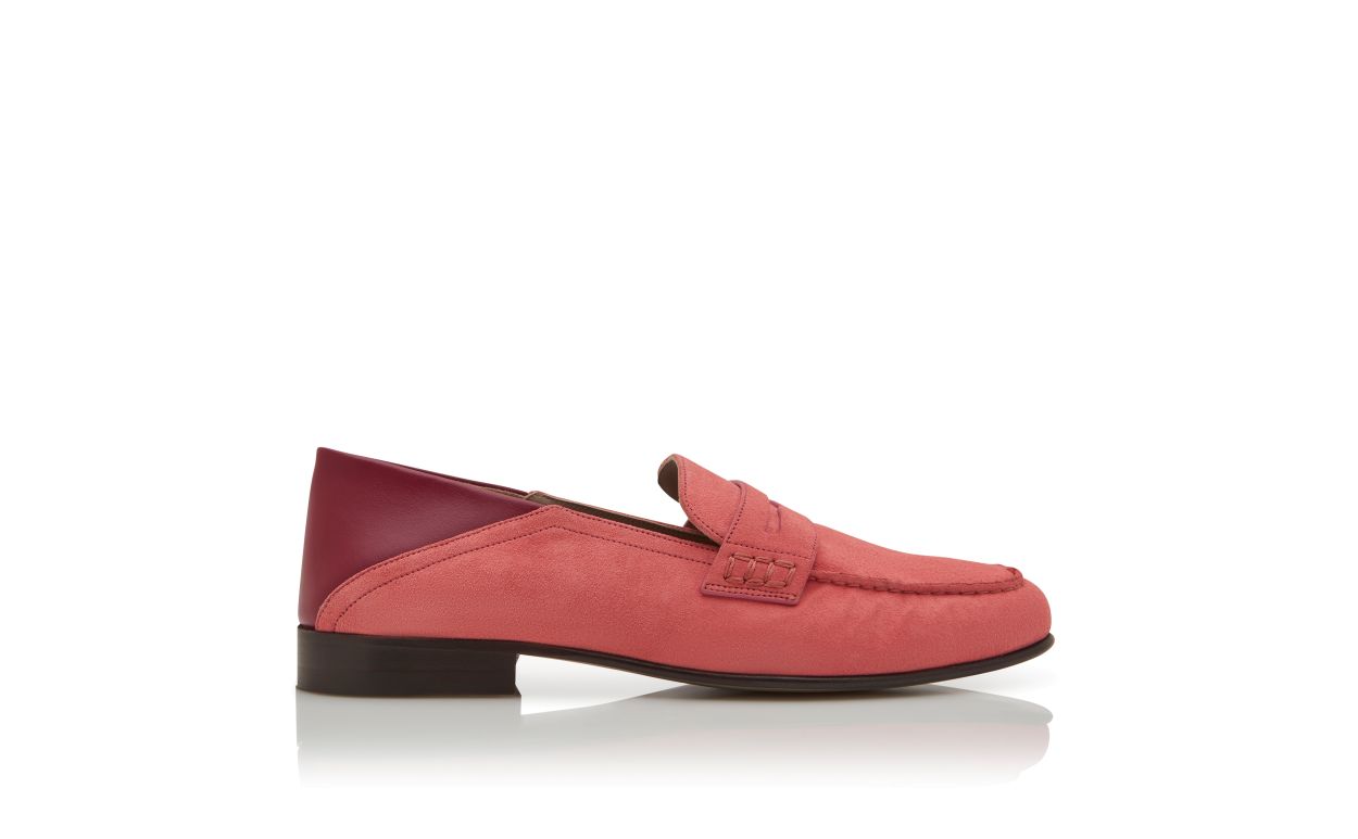 Rosa Wildleder-Penny-Loafer