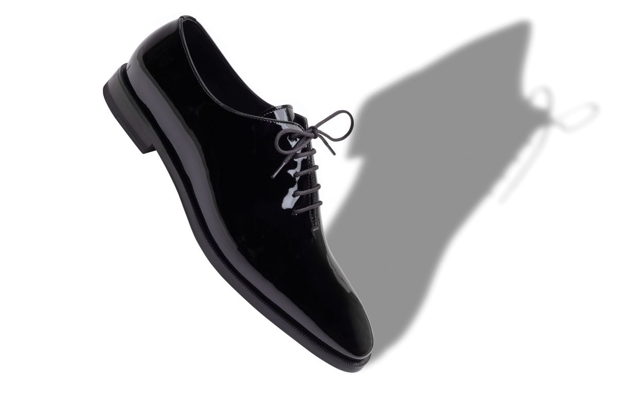 Schwarze Kalbsleder-Schnürschuhe